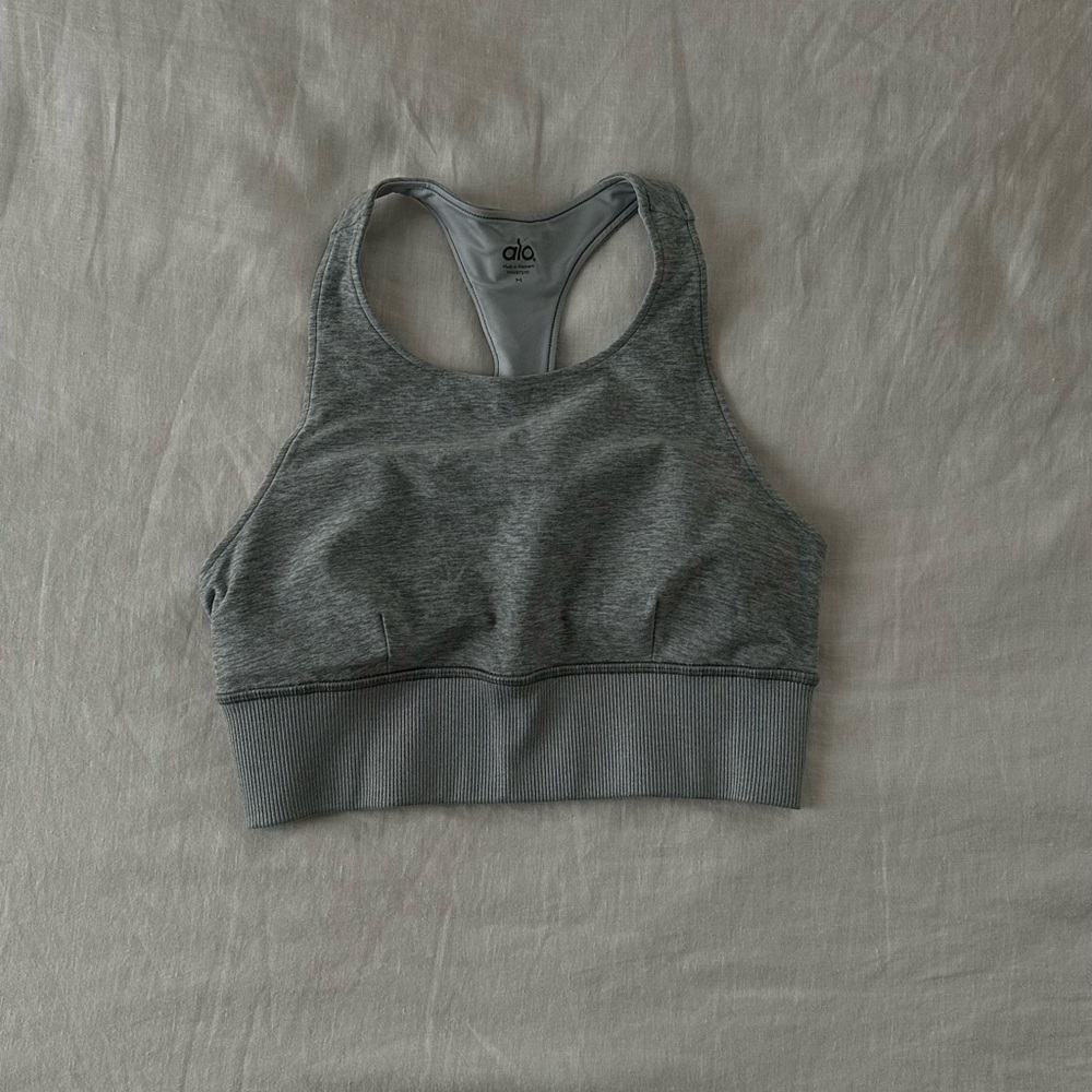 SOLD - ALO Yoga AloSoft Heather Gray Sports Bra
